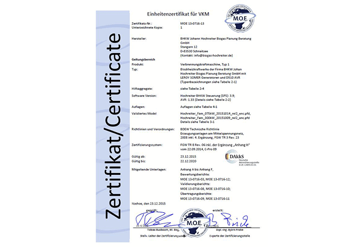 2015 unit certificate